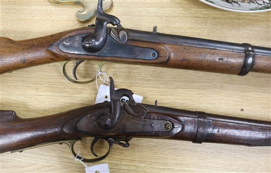 Two 19th century colonial percussion muskets